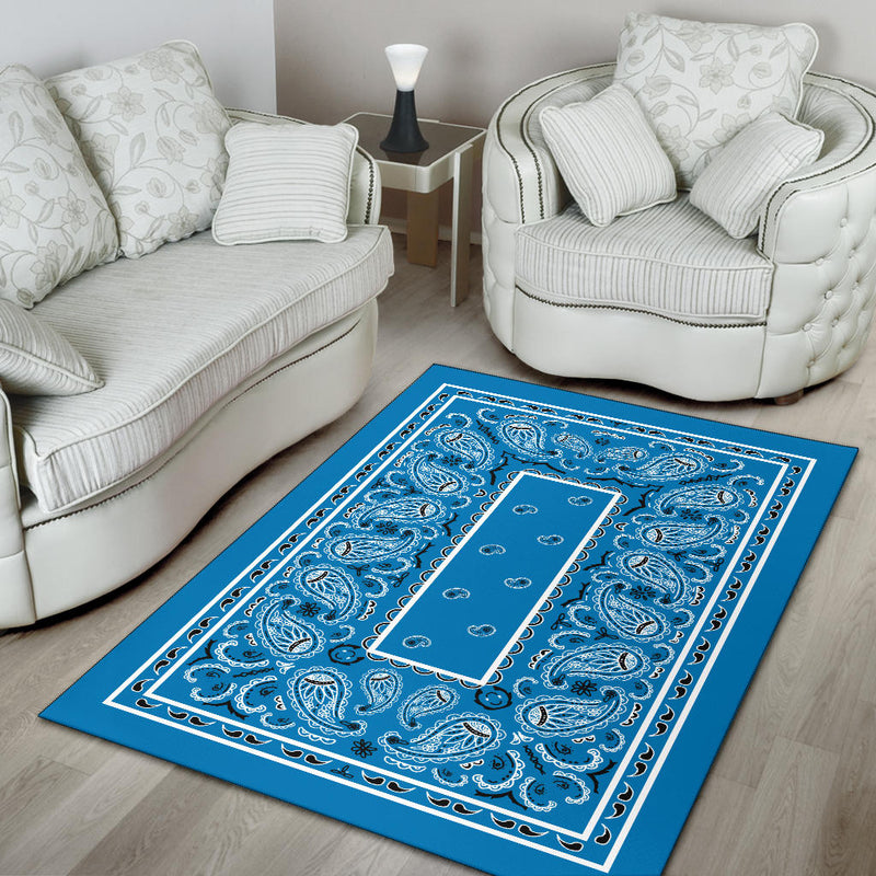 light blue throw rug