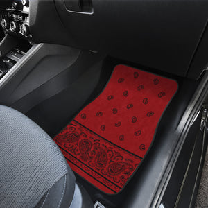 Dual Red with Black Bandana Car Mats - Fancy