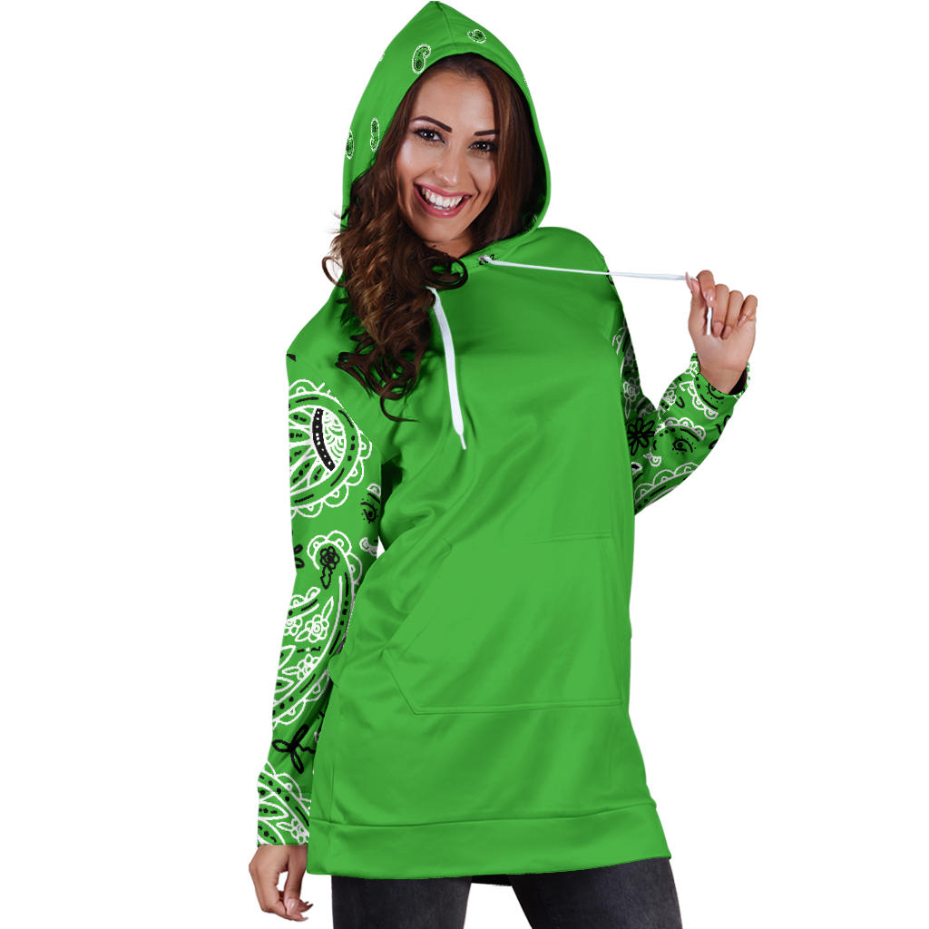 Lime Green Bandana Hoodie Dress