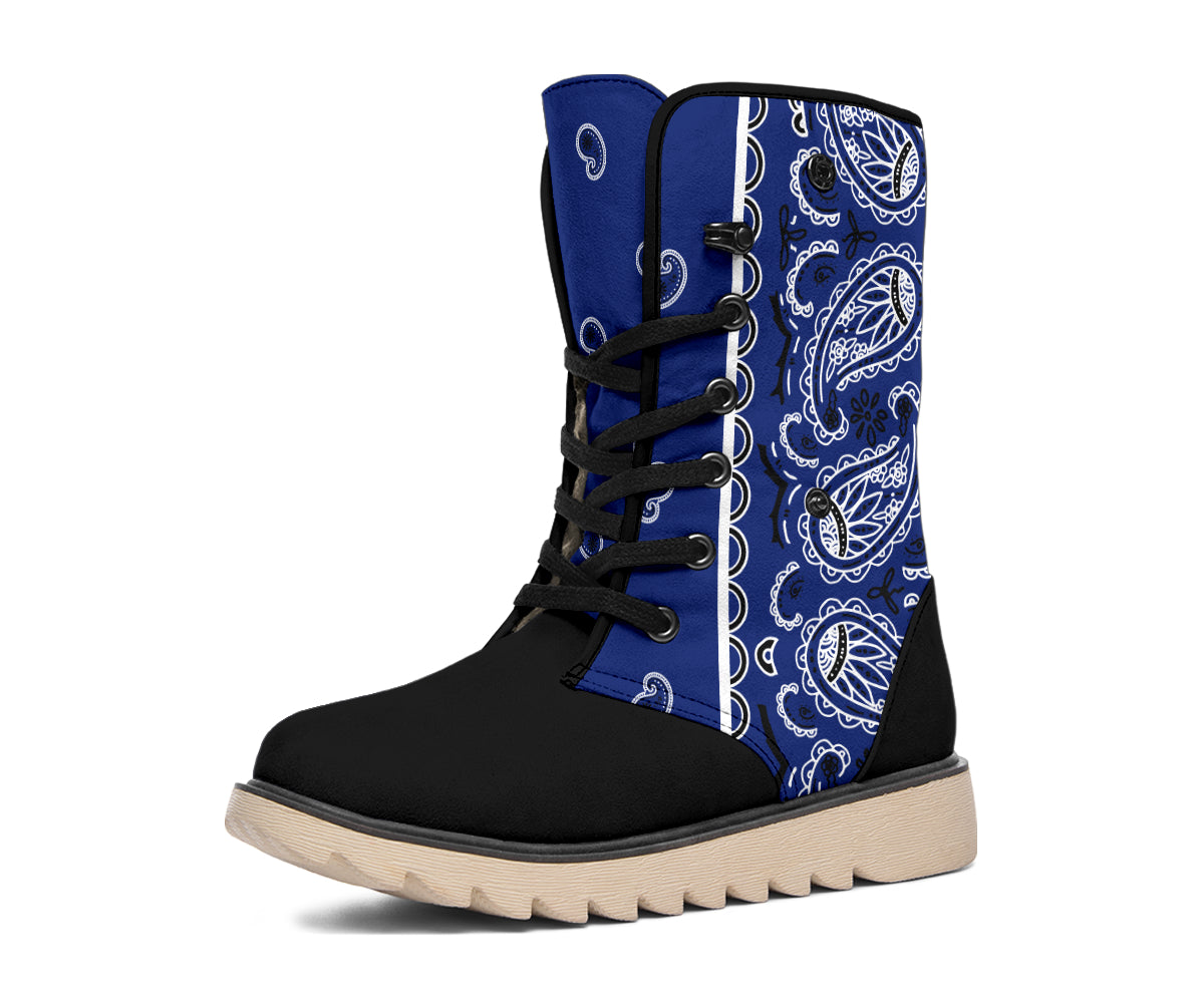 Royal Blue Bandana Women's Winter Boots