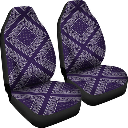 Royal Purple Bandana Car Seat Covers - Diamond