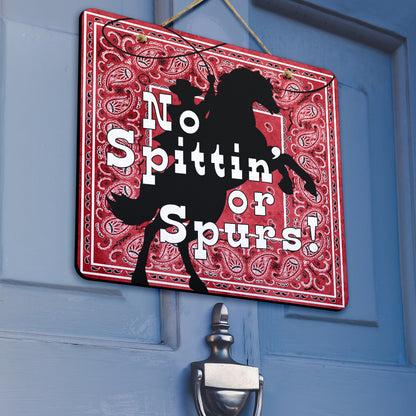 Red Denim Bandana Door Signs