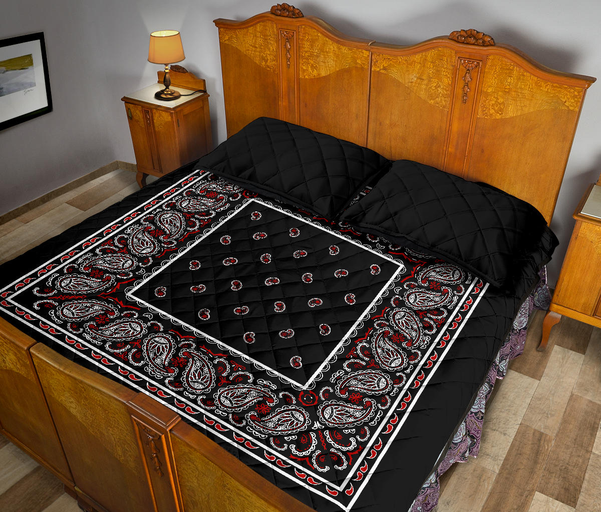 Quilt Set - Wicked Black Bandana Quilt w/Shams