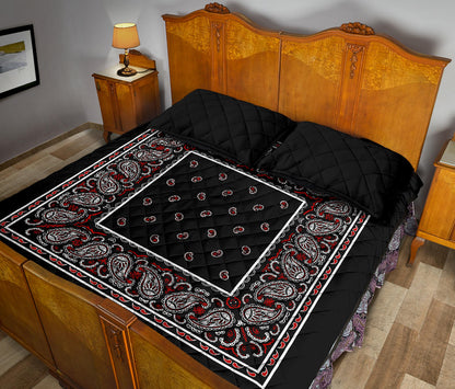 Quilt Set - Wicked Black Bandana Quilt w/Shams