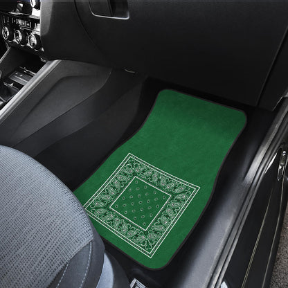 Dual Classic Green Bandana Car Mats - Minimal