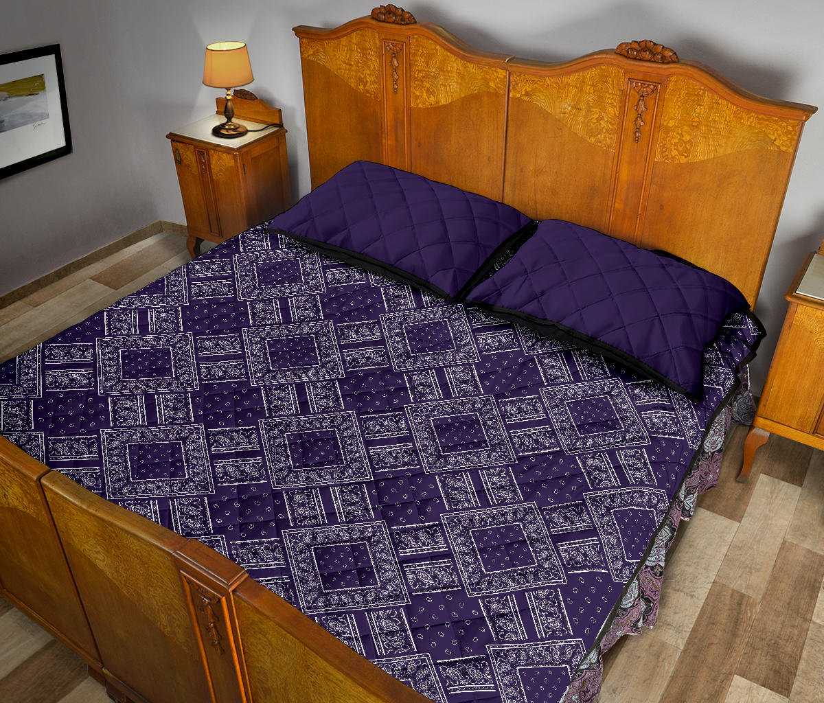 Quilt Set - Royal Purple Bandana DB Quilt w/Shams