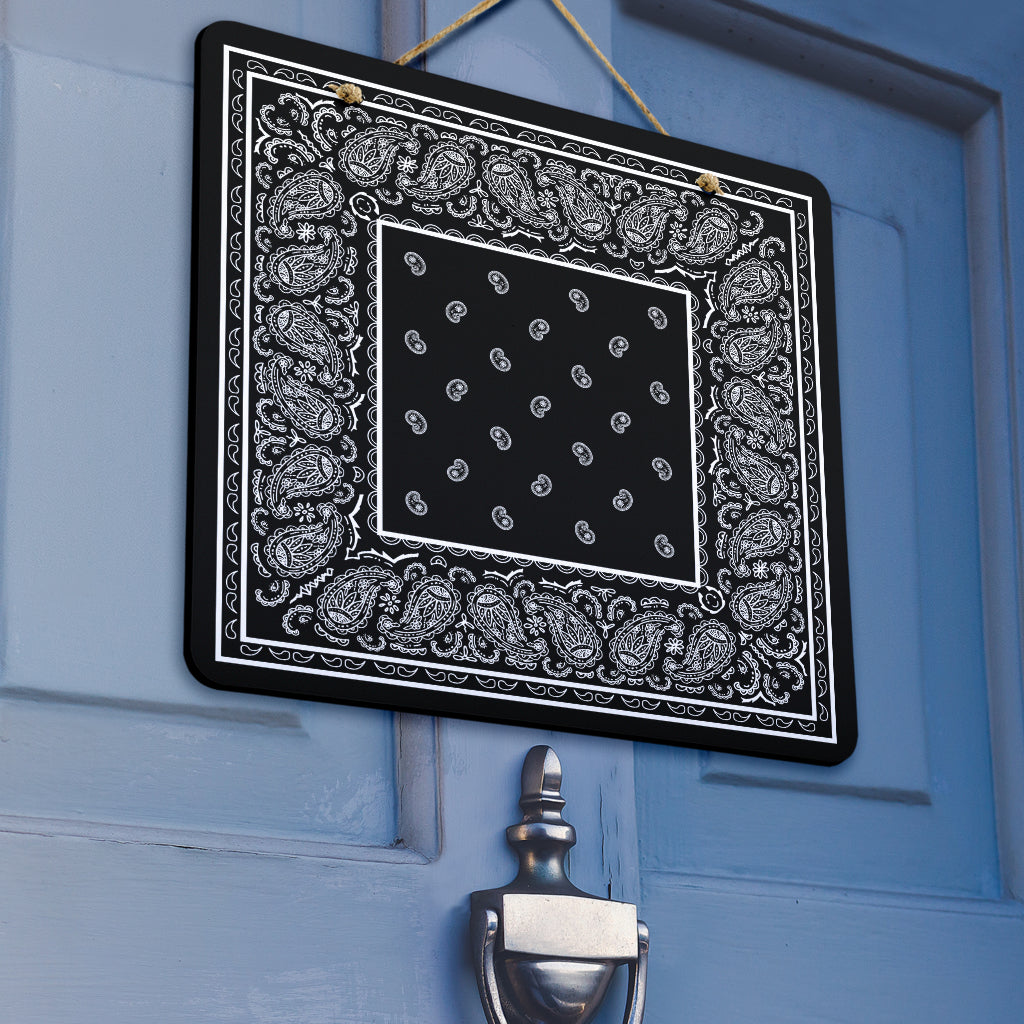 Black Bandana Door Signs