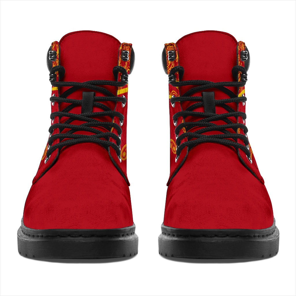 Red and Gold Bandana All Season Boots