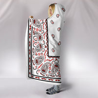 side view White Bandana Hooded Blanket