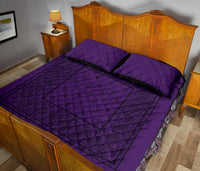 Quilt Set - Purple and Black Bandana Bed Quilt w/Shams