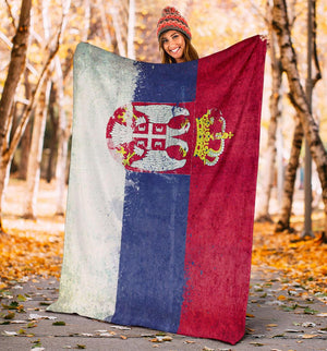 Serbian Flag Fleece Throw Blankets