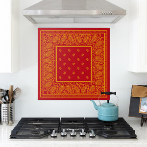 Red and Gold Bandana Metal Signs