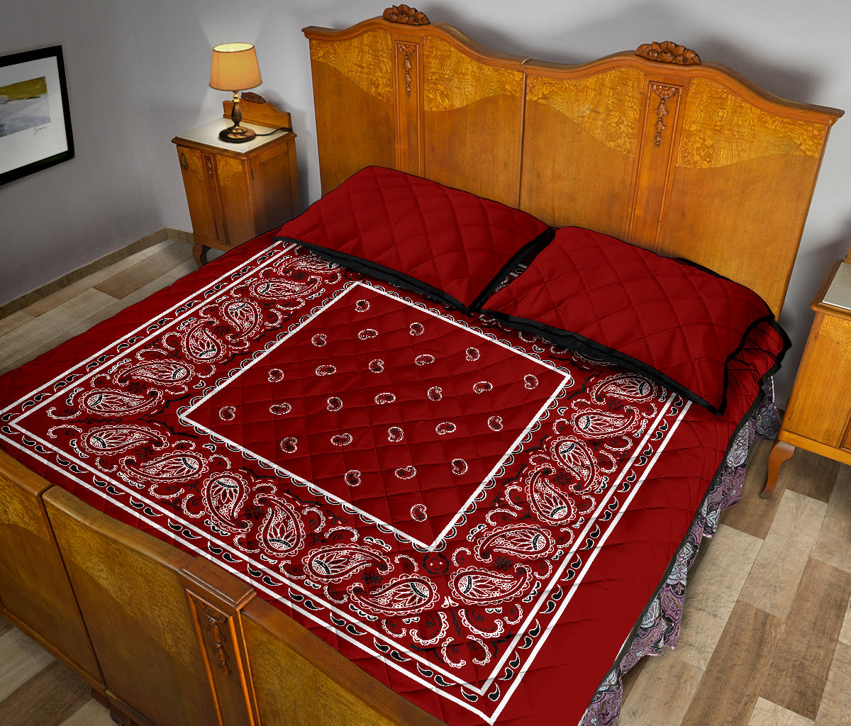Quilt Set - Maroon Bandana Quilt w/Shams