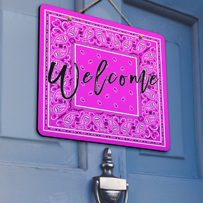 Abruptly Pink Bandana Door Signs