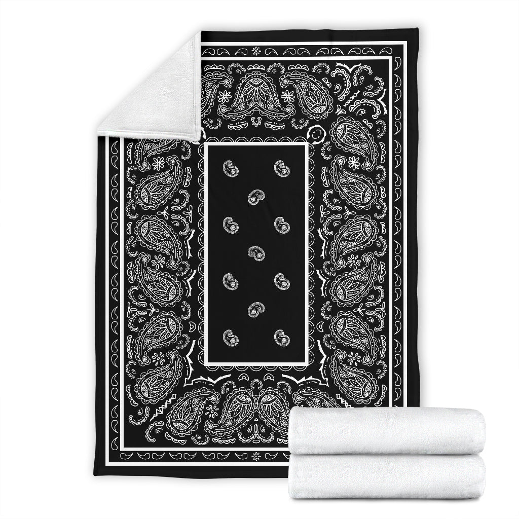 Black Bandana Throw Blanket