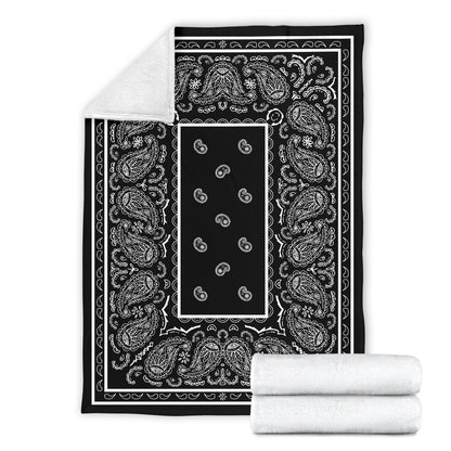 Black Bandana Throw Blanket
