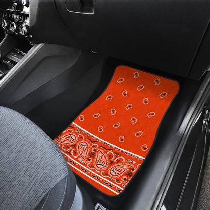 Quad Perfect Orange Bandana Car Mats - Fancy