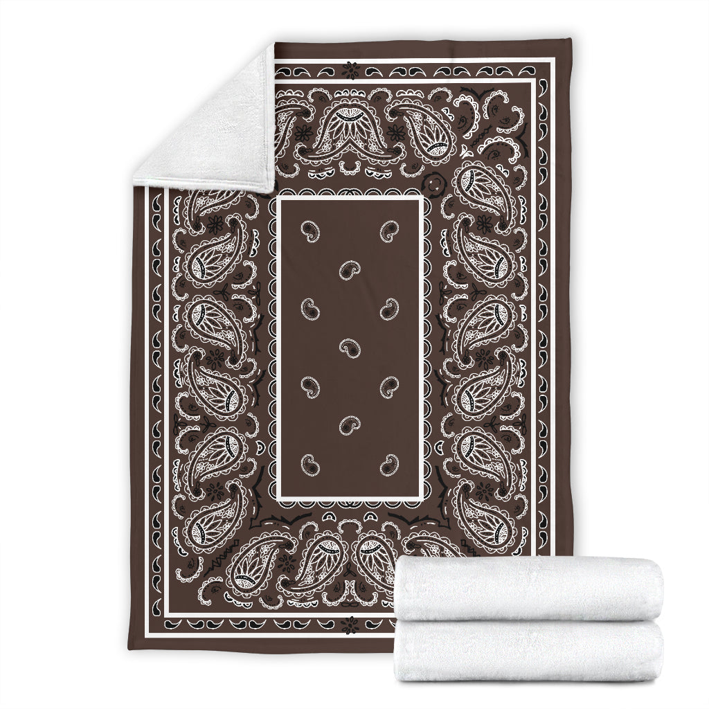 Brown Bandana Throw Blanket