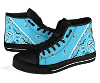 No Box Light Blue Bandana High Top Sneakers