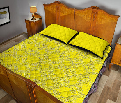 Quilt Set - Lemon Yellow Bandana DB Quilt w/Shams