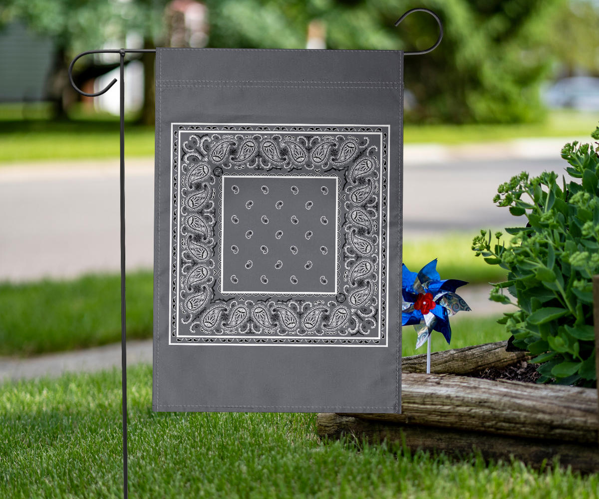 Classic Gray Bandana Home and Garden Flags