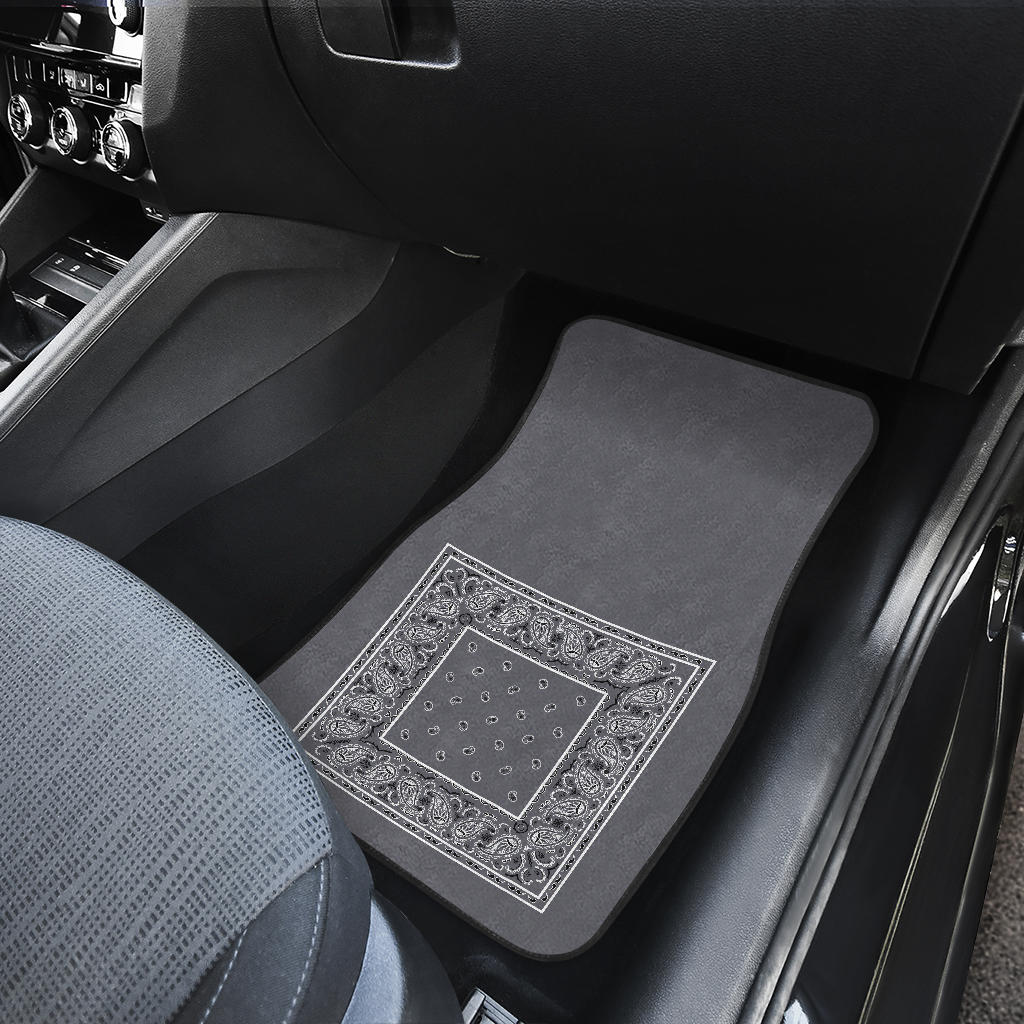 Quad Classic Gray Bandana Car Mats - Minimal