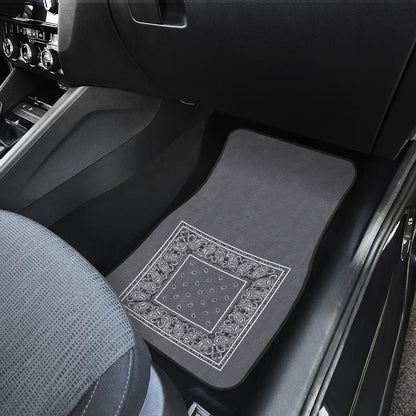 Quad Classic Gray Bandana Car Mats - Minimal