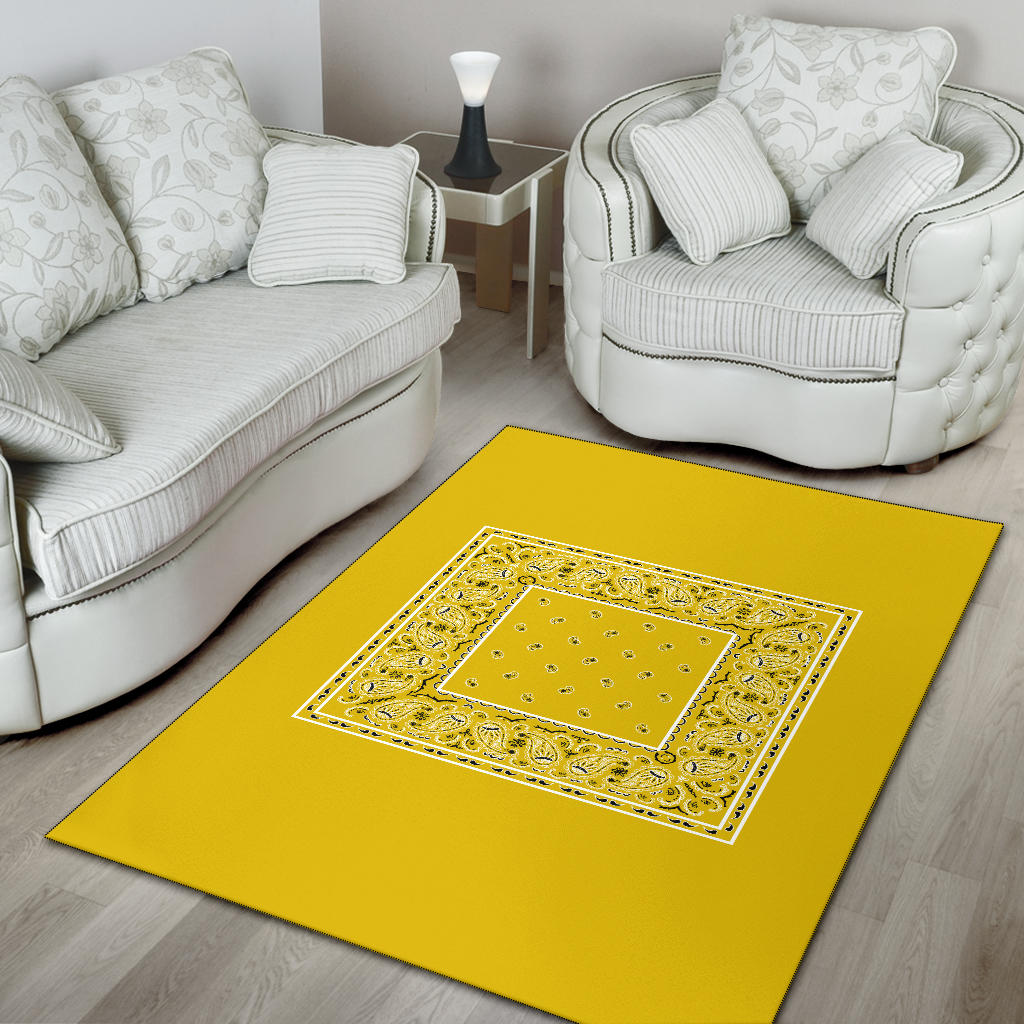 Sunshine Yellow Bandana Area Rugs - Minimal