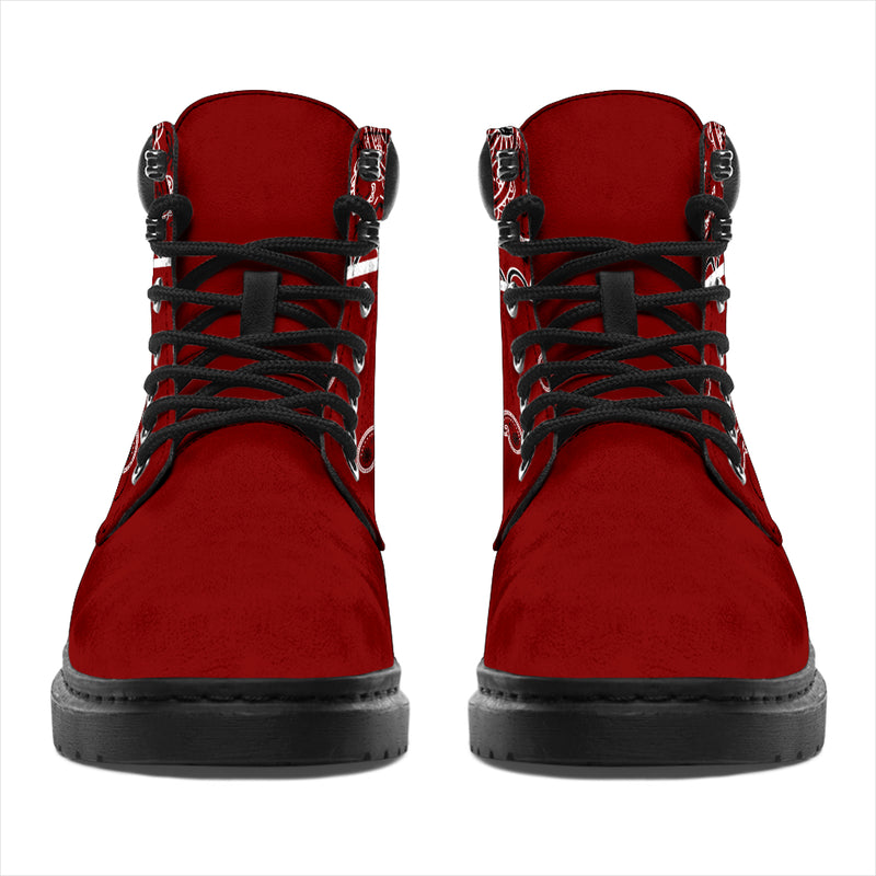 Maroon Red Bandana All Season Boots