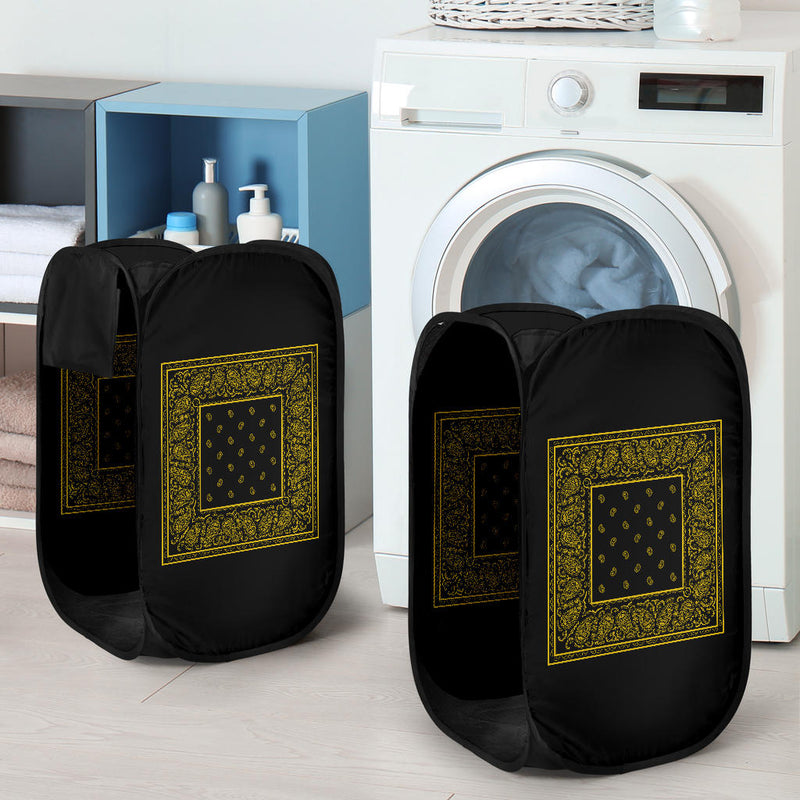 Black Gold Bandana Laundry Basket