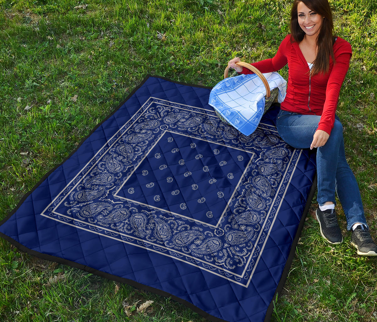 Quilt - Blue and Gray Bandana Quilt