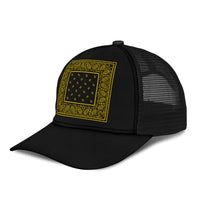 Black Gold Bandana Simple Mesh Back Cap