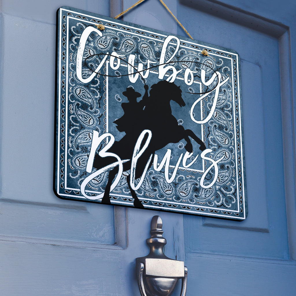 Denim Blue Bandana Door Signs
