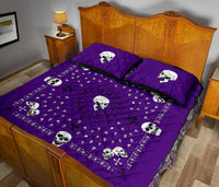 queen bandana quilt with skulls
