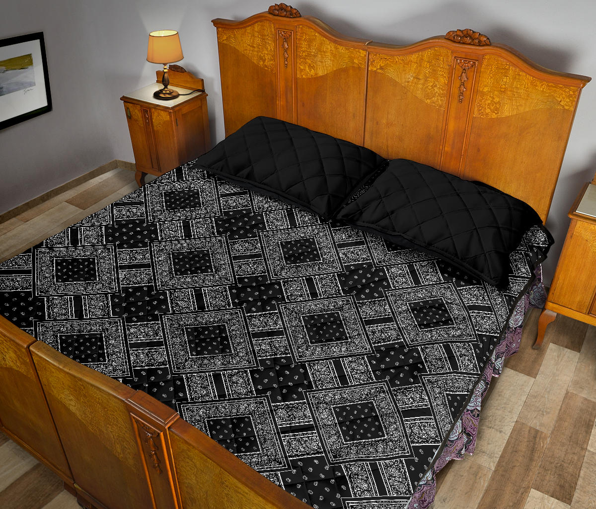 Quilt Set - Black Bandana DB Quilt w/Shams