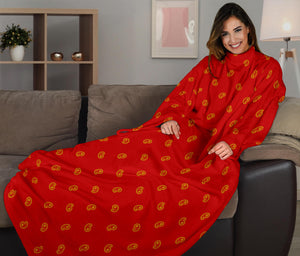 fun red and yellow sleeved blankets