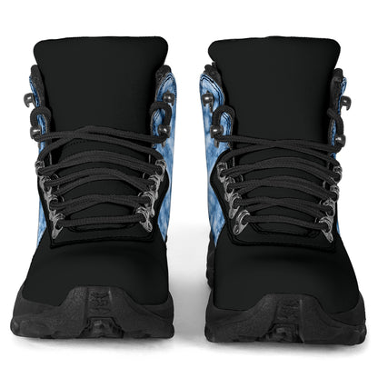 Boho Blue Bandana Alpine Boots