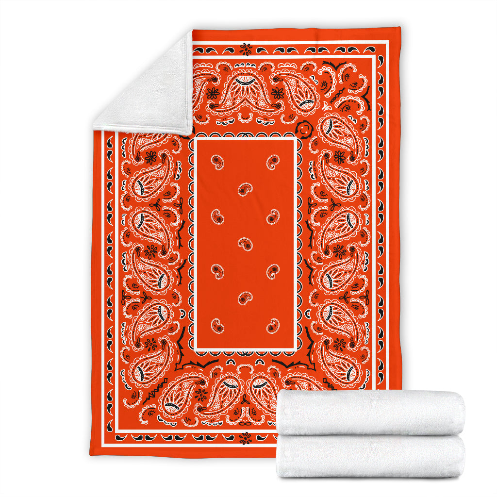 Orange Bandana Throw Blanket