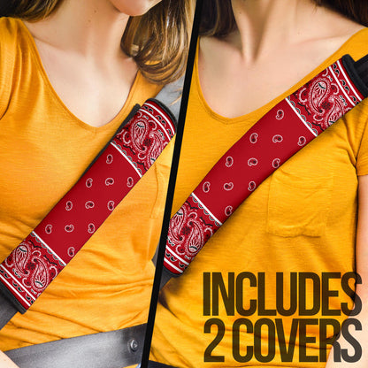 Classic Red Bandana Seat Belt Covers - 3 Styles