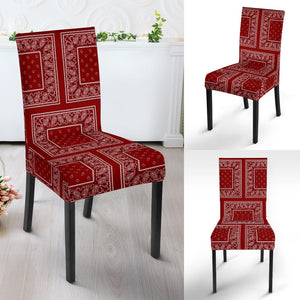 Maroon Red Bandana Dining Chair Covers - 4 Pattens