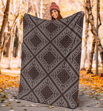Small Brown Bandana Diamond Throw Blanket