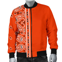 Asymmetrical Perfect Orange Bandana Men's Bomber Jacket
