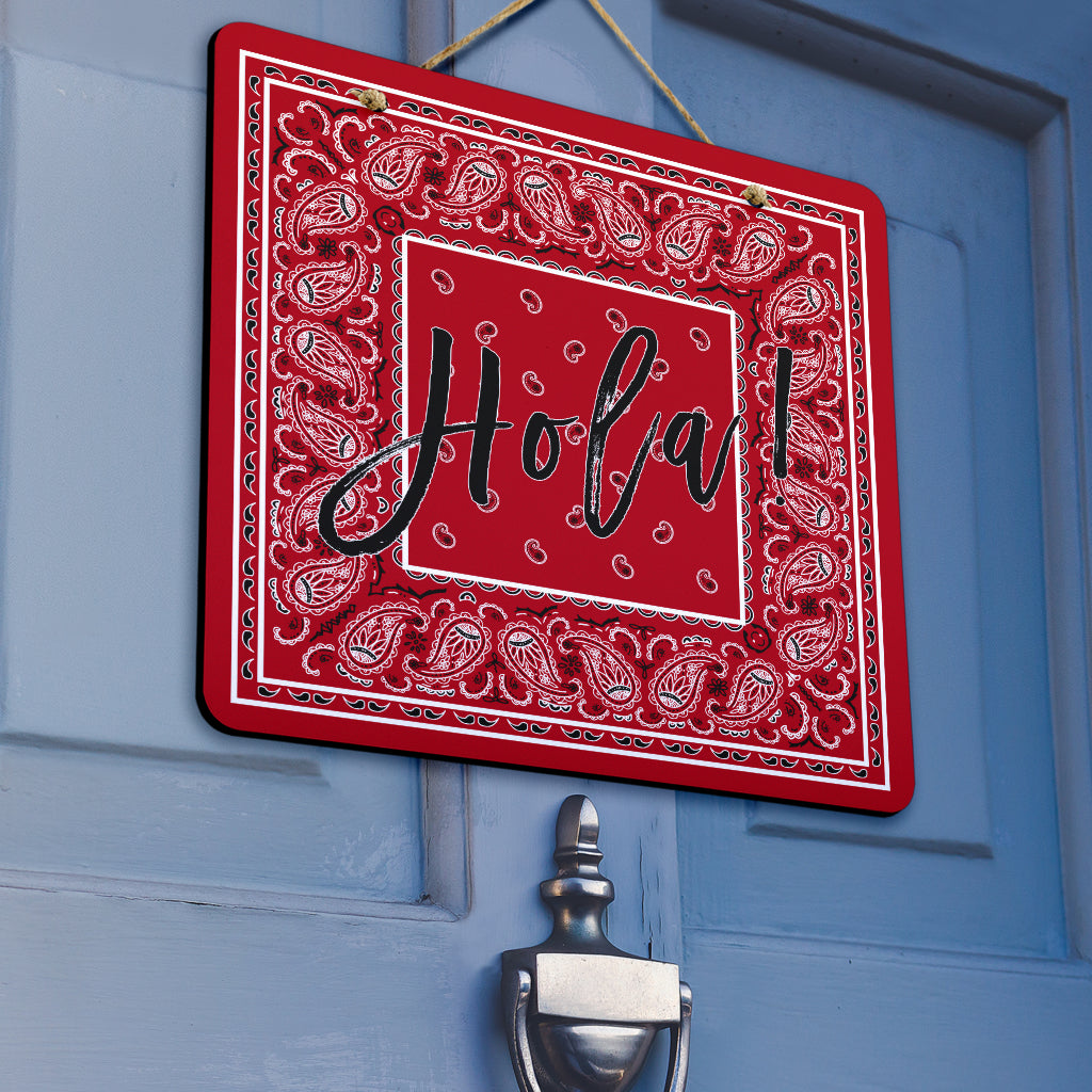 Classic Red Bandana Door Sign