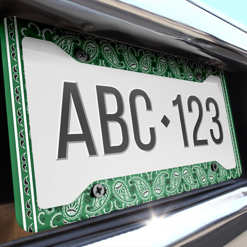 Classic Green Bandana License Plate Frame