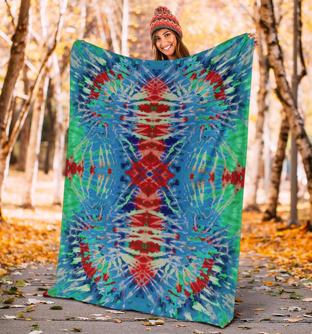 Southwestern Colors Tie Dye Fleece Throw Blankets