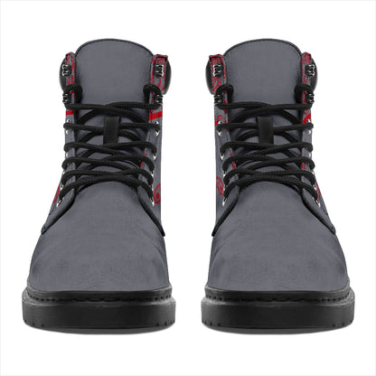 Gray and Red Bandana All Season Boots