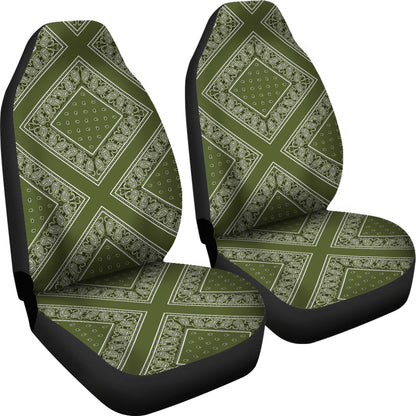 Army Green Bandana Car Seat Covers - Diamond