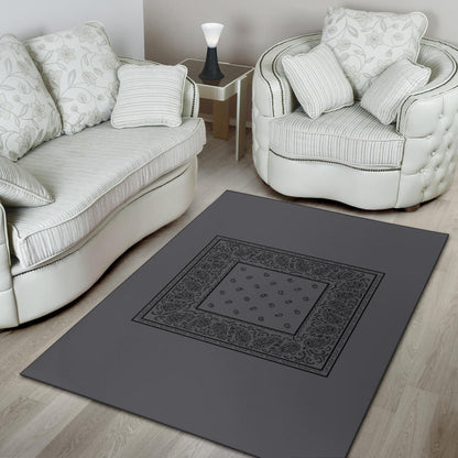 Gray and Black Bandana Area Rugs - Minimal