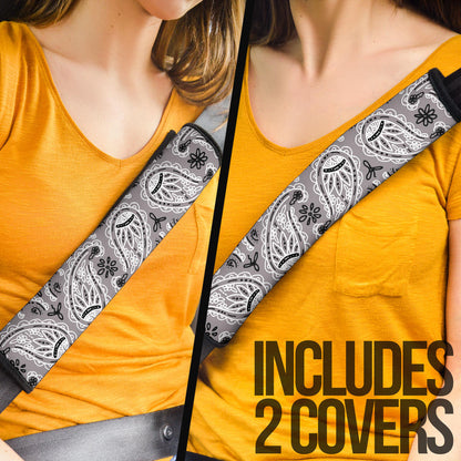 Classic Gray Bandana Seat Belt Covers - 3 Styles