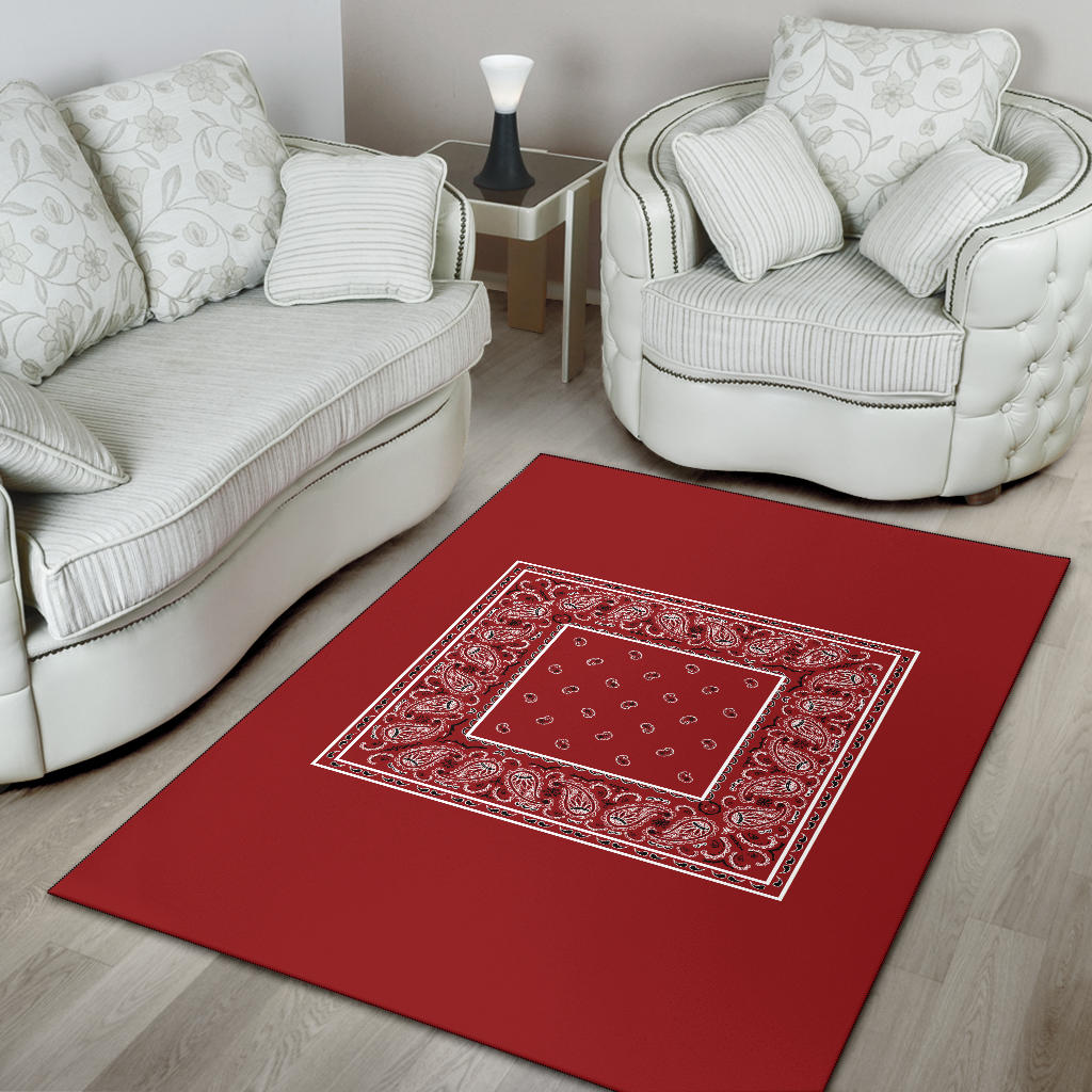 Classic Red Bandana Area Rugs - Minimal